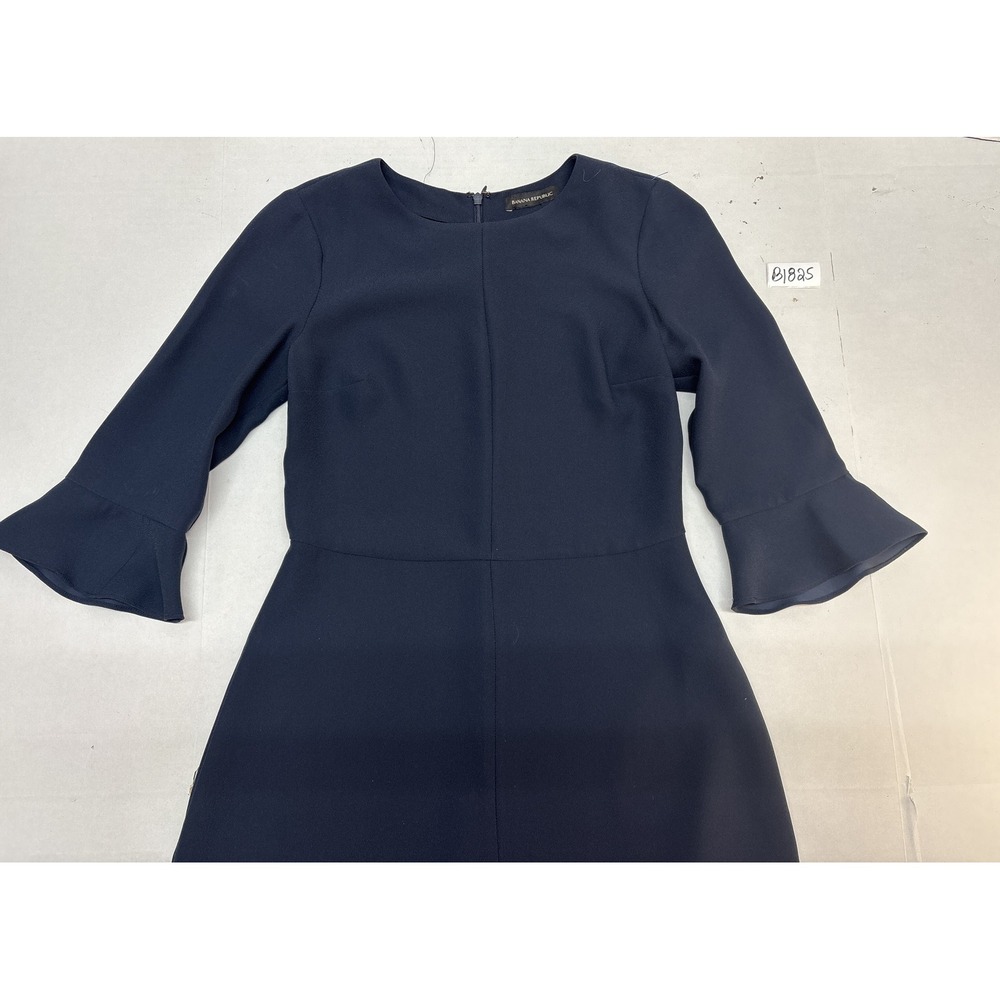 Banana Republic Navy Blue Bell Sleeve Women's Mini Dress Crew Neck Work Office - Picture 5 of 5